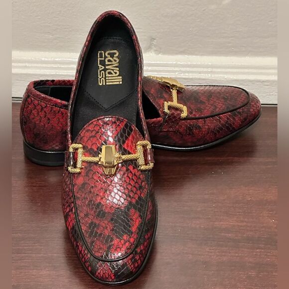 Roberto Cavalli snakeskin embossed horsebit leather slip-on loafer size EU 35 - Picture 15 of 15